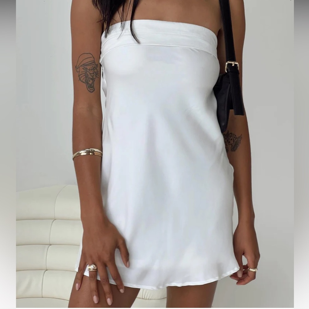 Princess Polly PHILLIPA MINI DRESS WHITE